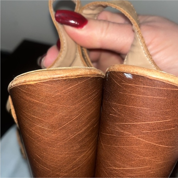 Steve Madden Wyliee Womens T Strap Peep Toe Leather Wedge Sandals Sz 9 - Picture 11 of 12